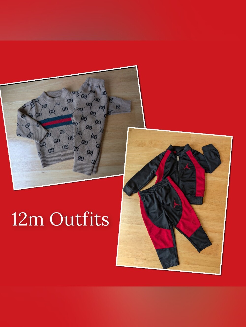 Two 12m Outfits - Gucci Mock Outfit and a Jordan outfit